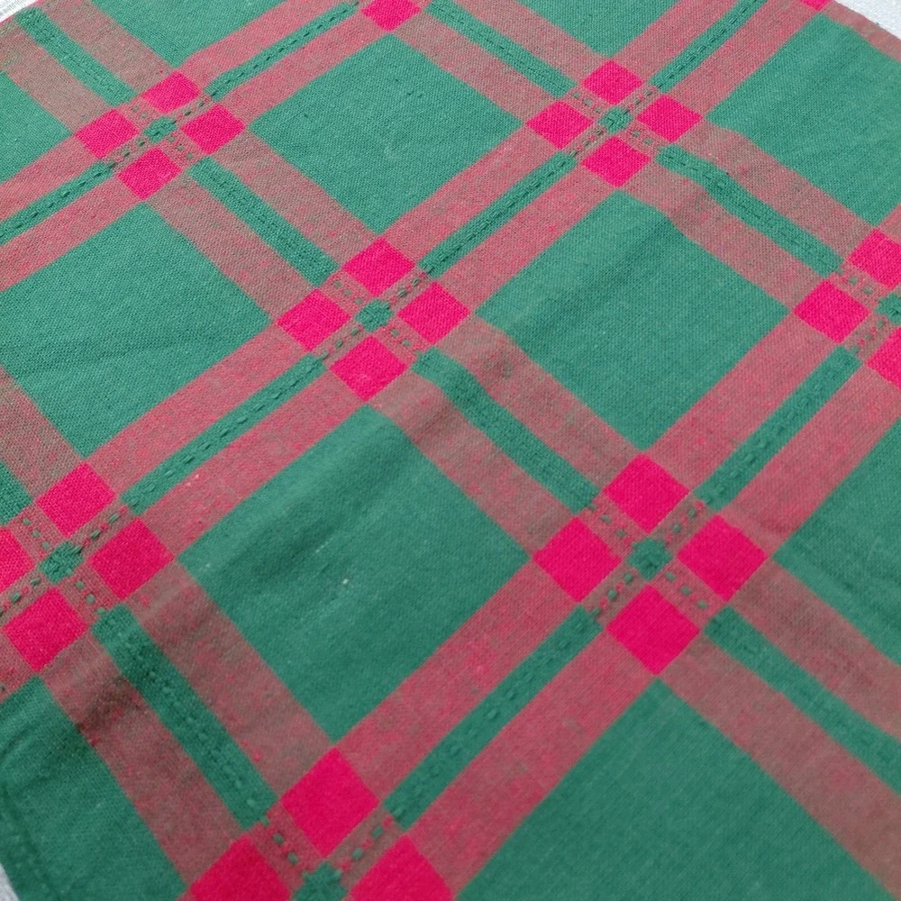Green & Red Tartan Plaid Cloth Napkins Set of 2 Christmas Holiday 17